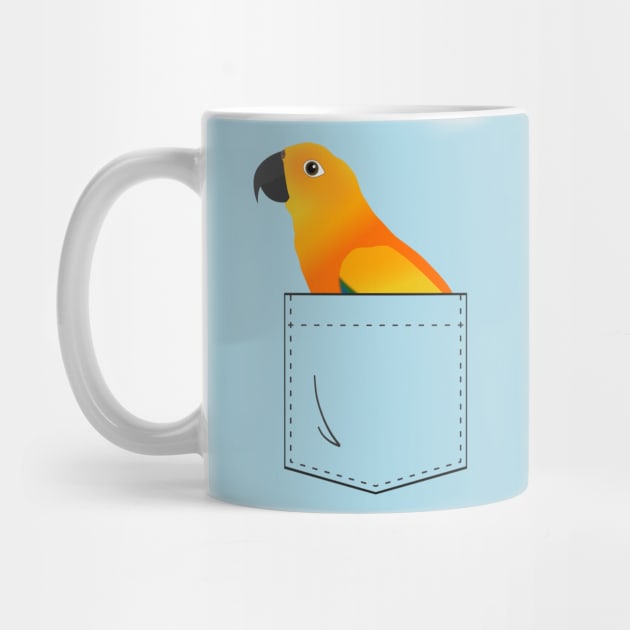 Sun Conure Parrot In Your Front Pocket by Einstein Parrot